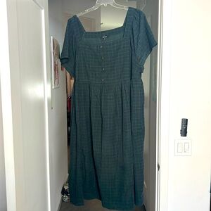 Madewell dress size 3x green plaid